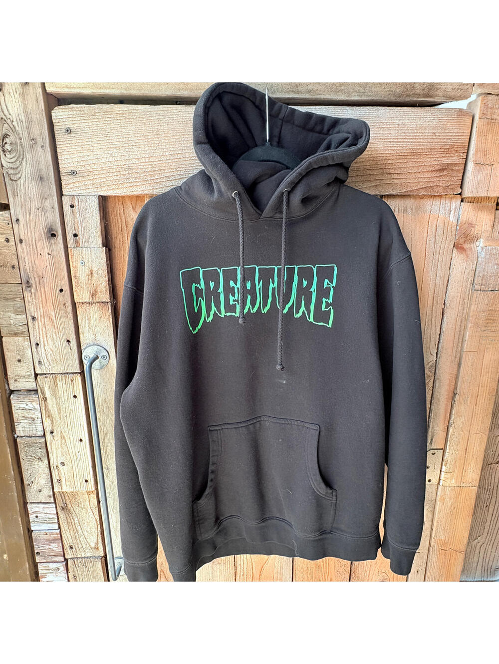 Creature Black Pullover Hoodie Green Logo Skate Streetwear